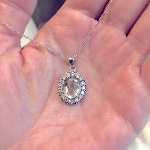 Vintage Sterling Prasiolite Amethyst Necklace